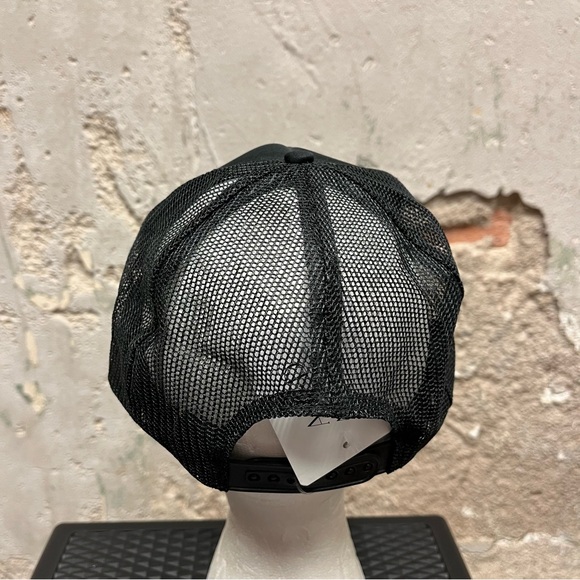 Vintage 90s NASCAR Ernie Irvan Black Puff Paint Graphic Black Snapback Hat OS - Picture 2 of 4